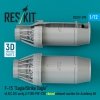 RESKIT RSU72-0298 F‑15 Eagle/Strike Eagle (A, B, C, D, E early, J) F100-PW-220 closed exhaust nozzles for Academy kit (3D Printed) (1/72)